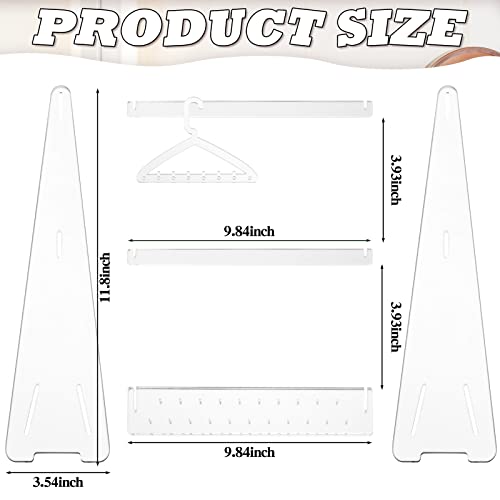 BBTO Earring Hangers Holder Organizer Clear Acrylic Rack Jewelry Display Stand with Mini Hangers Christmas Women Gift for Earrings Necklace Ring Bracelet Jewelry(Transparent)
