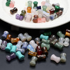 40 Pcs Healing Loose Beads Bamboo Jiont Shape Natural Necklace Stone Pendants Crystal Charms for Jewelry Making DIY Craft - color: bamboo joint