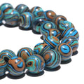 10mm Natural Blue Malachite Gemstone Beads Polished Round Smooth Stone Beads for Bracelets Jewelry Making 15inch Loose Beads - color: Blue Malachite, size: 10mm