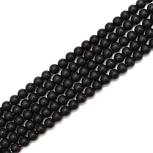 2.0mm Large Hole Black Onyx Matte Round 10mm Crystal Energy Stone Healing Power Natural Gemstone Loose Beads for Jewelry Making