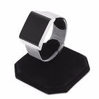 lasenersm 2 Pieces Watch Display Stand Rack Velvet Wrist Watch Display Holder C Type Bracelet Display Rack Stand Watch Holder Stand Jewelry Display Stand, Black