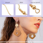 TOAOB 100pcs Earring Hooks Hypoallergenic French Ear Wires with Ball and Coil 18mm K Gold Tone Fish Hook Earrings Making Supplies for DIY Jewelry Making - color: K gold