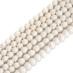 6mm White Lava Round Chakra Beads Natural Gematone Loose Beads for Jewelry Making DIY 1 Strand 15" - color: White Lava, size: 6mm