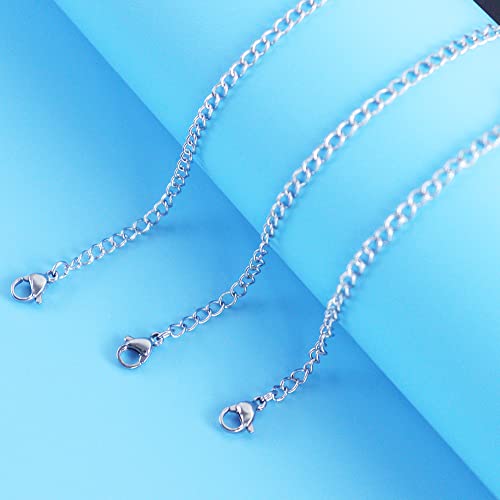 5Pcs Silver Stainless Steel Necklace Extender Chain Links Silver Lobster Necklace Extenders for Necklaces Bracelet Anklet Stainless Steel Chain Extenders for Jewelry Making (2in 3in 4in 5in 6in) - color: Silver