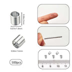 500Pcs 2mm Platinum Crimp Beads Tube Set - Universal Positioning Columns Spacer Beads Metal Tube Loose Beads for DIY Jewelry Making and Necklace Bracelets Anklets Making(Platinum) - color: Platinum