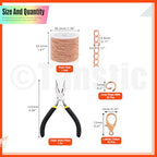 Tanstic 102Pcs 30 Feet Jewelry Making Chains Necklace Chains Bulk Cable Link Chain with 50Pcs Jump Rings, 50Pcs Lobster Clasps, Pliers for Bracelet Necklace Making(Rose Gold) - color: Rose Gold