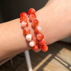 Yochus 40pcs 10mm Red Persian Jade Energy Healing Round Bulk Gemstone Beads for Jewelry Making Bracelet Necklace Earring DIY - color: red, size: 10mm