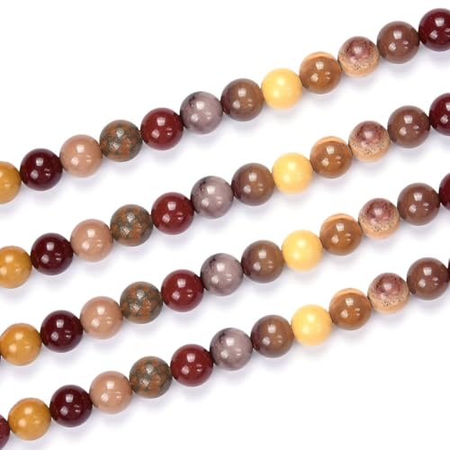 90pcs Adabele Natural Mookaite Jasper Healing Gemstone 4mm (0.16 inch) Small Round Beads Gem Stone Spacer for Craft Jewelry Making GF22-4 - color: Mookaite Jasper, size: 4mm (90pcs/1 Strand)