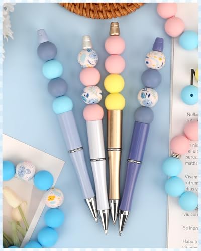 100 Pcs 15mm Silicone Beads for Keychain Making, Flowers Silicone Beads Bulk Round for Bracelets Pens Crafts Jewelry Making (Flowers) - color: Flowers