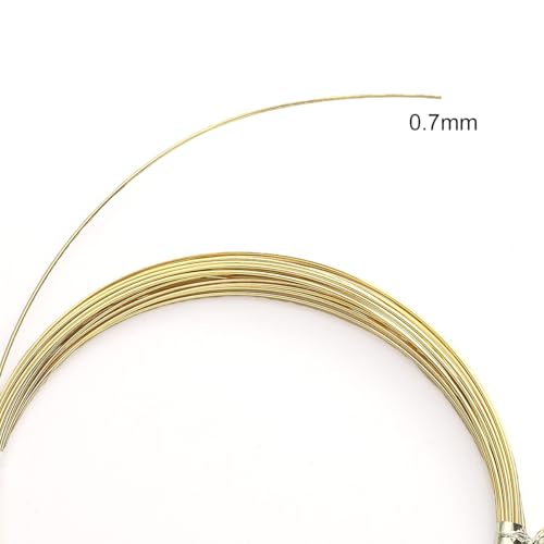 BEADIA 14K Gold Plated Wire 0.7mm 5 Meters Bead Cord for Bracelet Necklace Charm Beading Jewelry Making Findings - size: 0.7mm, style: 14K Gold