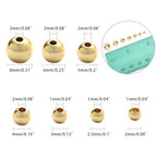 270pcs 6mm 18K Gold Filled Round Ball Beads for Jewelry Making - Gold Spacer Beads for Bracelets, Necklaces, Earrings - color: 6mm-270pcs