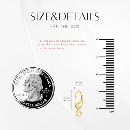 14K Gold Jewelry Clasp Necklace Extender Clasp Bracelet Extension Connector for DIY Necklace Bracelet Anklet Jewelry Making (Style 12) - size: Style 12-Yellow