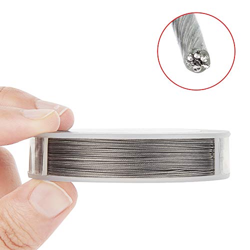 BENECREAT 7 Strands 195FT 0.5MM Stainless Steel Bead String Wire Tarnish Resistant Steel Wire for Necklace Bracelet Making - color: Stainless Steel, size: 0.5mm - 7 Strands