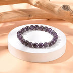 1Pcs Gemstone Bracelets, Amethyst Bracelets Ornament Adjustable Bracelets for Women DIY Necklace Bracelet Earring Jewelry Craft Making, about 5.2cm inner diameter, Bead: 8mm in diameter