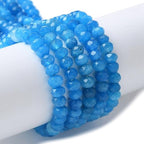115pcs 4x2mm Rondelle Faceted Natural Jade Beads, Dyed Stone Beads Abacus Disk Stone Spacer Charm Bead for DIY Bracelet Necklace Jewelry Making Keychain Phone Chain Ornament, Dodger Blue - color: Dodger Blue