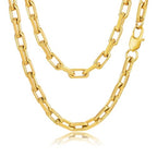 VNOX Paperclip Necklace for Men Women, 4.5/6.5/7mm Solid Diamond-Cut Chunky Stainless Steel Anchor Link Chain Mens Necklaces Jewelry Gifts, 18/20/22/24 Inchs - style: 7MM-Gold