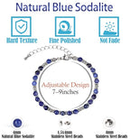 LPBeads Beaded Bracelets for Women Energy Gemstone Charm Jewelry Adjustable Bracelet Gifts for Mom, Daughter, Wife, Friends, Bestie - color: Blue Sodalite