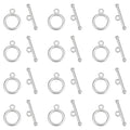 BENECREAT 12 Sets Plating Brass Toggle Clasps, 0.6inch T-Bar Closure Clasp, Closure Connector for Jewelry Making Findings Necklace Bracelet Craft DIY - color: Platinum