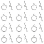 BENECREAT 12 Sets Plating Brass Toggle Clasps, 0.6inch T-Bar Closure Clasp, Closure Connector for Jewelry Making Findings Necklace Bracelet Craft DIY - color: Platinum