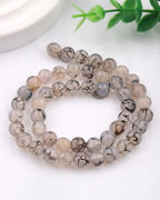 Natural Stone Beads 8mm Polished Round Smooth Gemstone Beads for Jewelry Making Supplies 15 Inch(45 Beads) (Black and White Dragon Pattern) - color: Black and white dragon pattern-45pcs