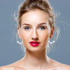 120 Pcs Earring Making Hoops, 20mm 25mm 30mm 35mm Earring Hoops for Jewelry Making, Round Hoop Earrings Findings, Wine Glass Charm Rings Open Earrings Beading Hoop for DIY Jewelry Crafts (Silver)