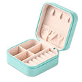 Neveika Portable Travel Mini Jewelry Box Leather Jewellery Ring Organizer Case Storage Gift Box Girls Women (blue). - color: blue