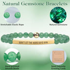 INSYOHO Dont Let the Hard Days Win Bracelet – Inspirational Healing Crystal Bracelet for Women & Men, Agate & Amethyst Beaded Adjustable, Motivational Gift for Stress Relief & Positivity - color: Green Aventurine