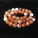 120pcs Adabele Natural Faceted Red Fire Agate Healing Gemstone 6mm (0.24 Inch) Round Loose Beads Gem Stone Spacer for DIY Craft Jewelry Making GH4-6 - color: Faceted Red Fire Agate, size: 6mm (120pcs/2 strands)