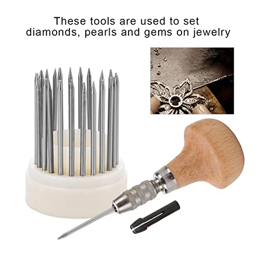 Beading Tool Jewelry Graver Kit Set, 23pcs Metal Beading Tools Set Engraving Bead Grain Tool, Stone Setting Beading Tool Kit, Jewelry Craft Making Kit Beading Tools Set with