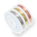 3 Pack Memory Wire for Jewelry Making Bracelets 0.3mm Thin Copper Jewelry Wire Tarnish Resistant for Bracelets Making Necklaces Pendant Art Craft DIY Weaving (Gold Silver Copper)