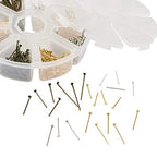 Craftdady 650Pcs Flat Head Pins 16mm 20mm 30mm Mixed Colors Wire Headpins for Jewelry Making - color: Gold & Silver, Flat Headpins
