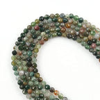 Song Xi 180pcs 2mm Natural Indian Agate Gemstone Beads Faceted Round Loose Stone Beads for Jewelry Making - color: Indian Agate, size: 1.9-2.4mm
