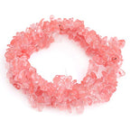GEM-Inside Natural 7-8MM Cherry Glass Crystal Chips Beads Gemstone Gem Loose Beads 34" Findings Accessories Strand 34 Inches - color: Cherry Quartz