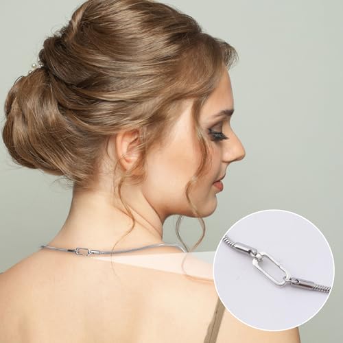 Pndeyo 2pcs 925 Sterling Silver Jewelry Clasps, Hypoallergenic Necklace Enhancer Shortener, Spring Bail Clasp Rings Connector Clips for Bracelet Anklet Jewelry Making- Silver