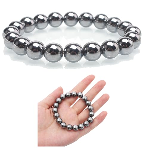 Handmade 8mm Beaded Bracelets For Men Protection Bracelet For Women Chakra Feng Shui Stretchy Handmade Lucky Money Stretchy Crystal Bracelets Best Gifts - color: Hematite 1PCS