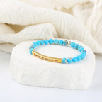 INSYOHO Dont Let the Hard Days Win Bracelet – Inspirational Healing Crystal Bracelet for Women & Men, Agate & Amethyst Beaded Adjustable, Motivational Gift for Stress Relief & Positivity - color: Turquoise Blue Sea Sediment Jasper