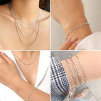 66FT Stainless Steel Lip Chain for Jewelry Making 2MM Silver Sparkly Link Chains Roll Bulk for DIY Crafts Jewelry Making - color: Stainless Steel