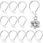 12 Pcs Leverback Earring Hooks, Stainless Steel Clasp Hoops, Hypoallergenic Dangles Earring Hooks, French Ear Wire Findings for Women, DIY Crafts, Jewelry Making (Silver) - color: Silver 12pcs
