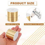 PATIKIL 28 Guage/ 0.3 mm 164 Feet Jewelry Craft Wire, Copper Beading Wire with Plier for Beading Jewelry Making Supplies Earrings Bracelets Accessories Sculpture Gardening, Rose Gold - size: 164 feet x 28 Guage