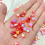450Pcs Acrylic Beads AB Crystal Star Beads Heart Beads for Jewelry Making DIY Bead Bracelet Necklace Earrings(Bright Red) - color: Bright Red