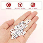 HARFINGTON 200 Pcs 4x7mm Acrylic Letter Beads, Round White Alphabet Beads Letter A, Alphabet Spacer Beads for Jewelry Making Bracelets Necklaces - style: Letter A