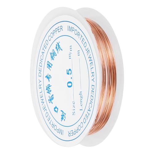MECCANIXITY 24 Gauge Copper Wire for Jewelry Making, 1 Roll Craft Tarnish Resistant Beading Wire for Jewelry Making Supplies DIY (Red Bronze)-20ft - color: Red Bronze, size: 24 Gauge x 20ft