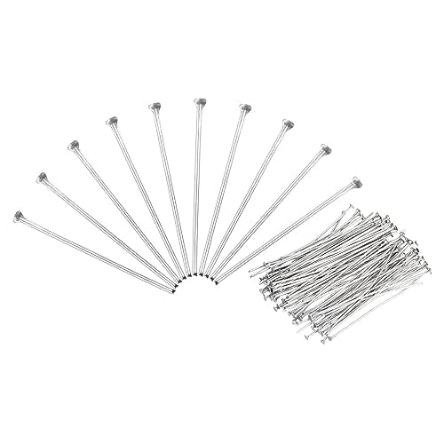 PATIKIL 500Pcs Flat Head Pins for Jewelry Making 18mm Stainless Steel Flat Head Pins Jewelry Head Pins for Craft Earring Bracelet Necklace Pendant Supplies 22 Gauge Silver - size: 18mm