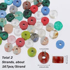 SUNNYCLUE 1 Box 334Pcs Flat Gemstone Beads Heishi Stone 4mm Gemstone String Semi Flat Round Disc Stones Energy Healing Gem Spacer Loose Beads for Jewelry Making Findings DIY Gifts