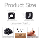 FASHEWELRY 500Pcs Acrylic Cube Letter Beads 5x5x5mm Black Square Letter J Alphabet Beads for DIY Bracelet Necklace Jewelry Making - color: Letter J
