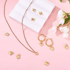 FASHEWELRY Real 18K Gold Plated Heart Charms Platinum Brass Pendants with Loop for Bracelets Necklace DIY Jewelry Making, Wedding, Mother's Day Festival Gifts - color: 1 color-gold