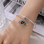 Charm for Bracelets and Necklaces, Heart Animals 925 Sterling Silver Bead Celestial Sun Moon Star Charms Jewelry Gift for Women Girls - color: Graduation Triple Dangle Charms