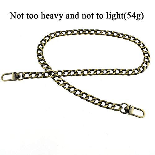 HAHIYO Purse Chain Strap 15.7 inches Bronze Shoulder Cross Body Sling Purse Handbag Clutch Replacement Comfortable Flat 0.4' Wide Enough 2.4mm Extra Thick Metal 1 Pack - size: Bronze 15.7 Inches