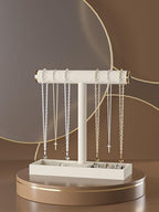 Bracelet and Necklace Holder,Velvet Jewelry Necklace Display Organizer Stand,bracelet Holder for Selling,Bracelet and Necklace Storage Tree (Style 1（Beige+ Metal lid）) - style: Style 1（Beige+ Metal lid）