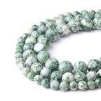 Natural Stone 8mm Green Point Jade Smooth Round Loose Beads Energy Gemstone DIY for Jewelry Making Bracelet Necklace 1 Strand 15" - color: Green Point Jade, size: 8mm